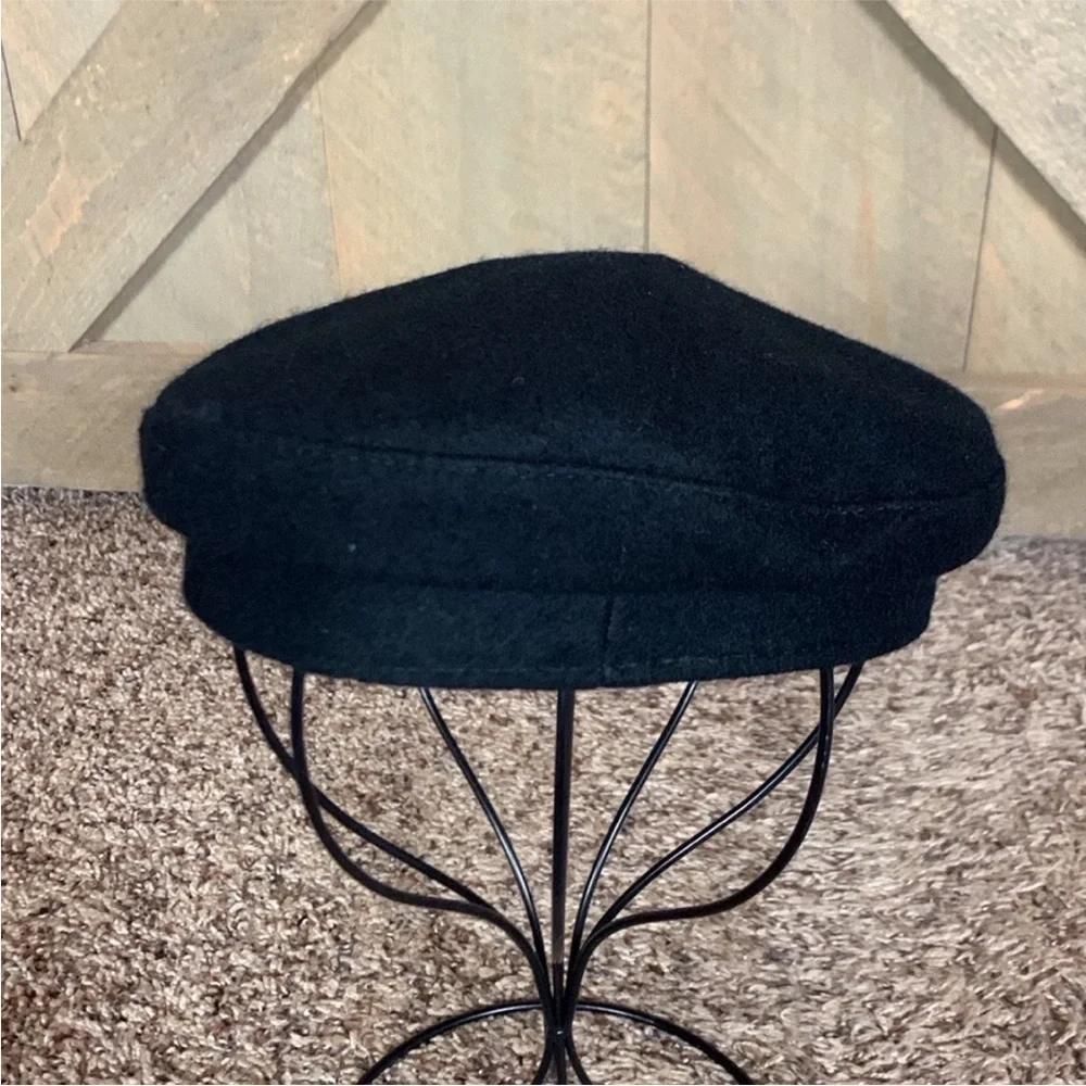 Vintage Greek Fisherman Newsboy Sailor Cap Hat Wool Embroidered Black Size L - Picture 13 of 16